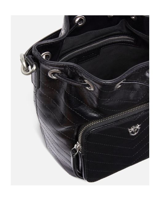 Pinko Black Small Cargo Bucket Bag