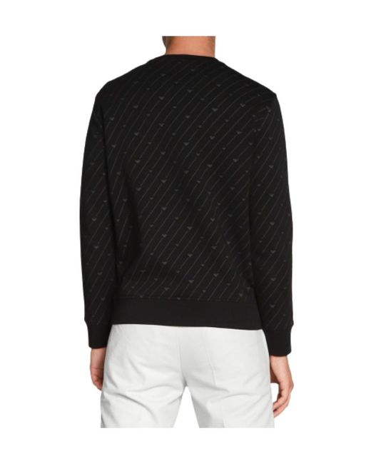 Emporio Armani Black Round-Necked Sweater for men
