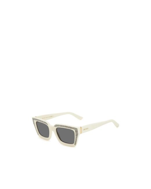 Jimmy Choo White Eyewear Rectangular Frame Sunglasses