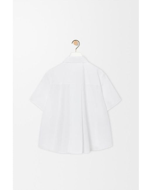 Loewe White Short-Sleeved Trapeze Shirt