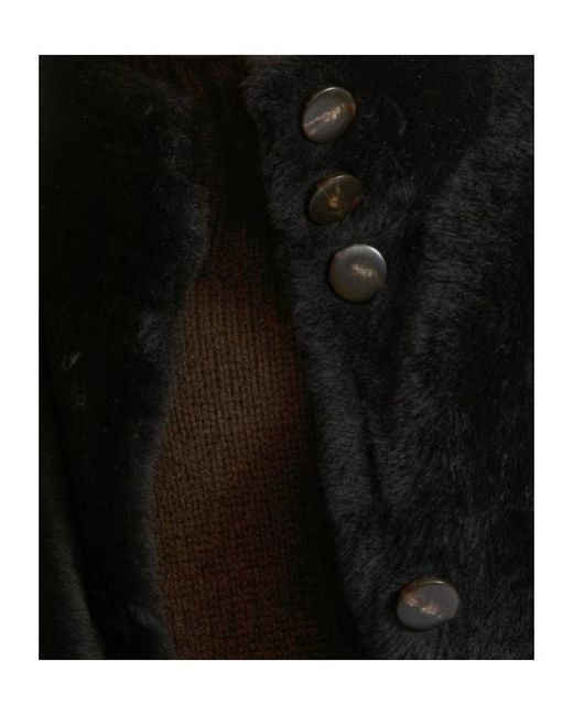 Yves Salomon Black Oversized Shearling Coat