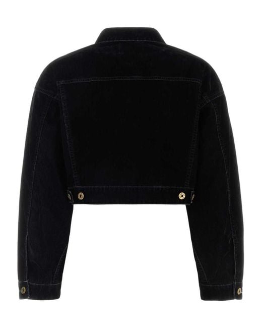 Miu Miu Black Buttoned Cropped Velvet Jacket