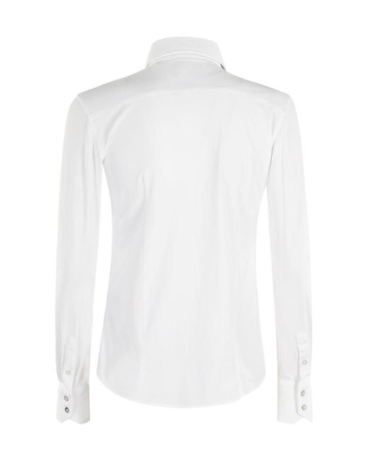 Rrd White Lapel Long-Sleeved Shirt
