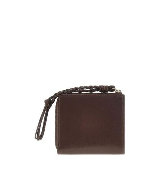 Jil Sander Brown Zip-Around Wallet