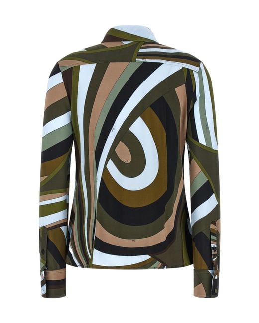 Emilio Pucci Green Pucci Printed Button-Up Shirt