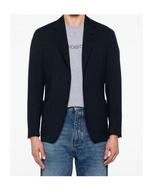 Lardini Blue Single-Breasted Tailored Blazer for men