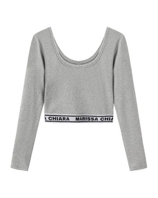 Marissa Chiara Gray Long-Sleeved T-Shirt