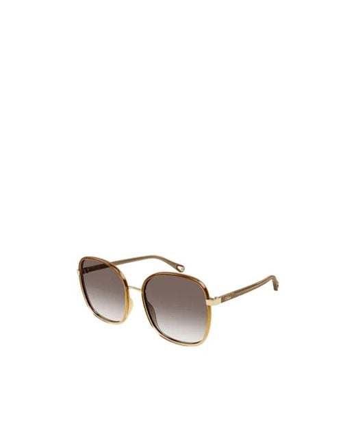 Chloé Metallic Chloé Eyewear Square Frame Sunglasses