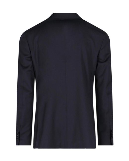 Tagliatore Blue Long-Sleeved Lapel Suit for men
