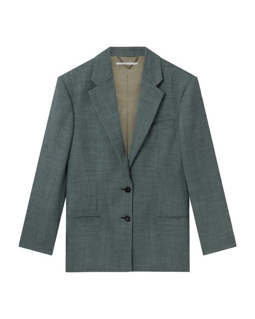 Stella McCartney Green Single-Breasted Wool Blazer