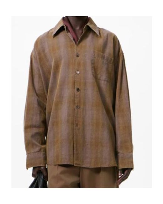 Our Legacy Brown Borrowed Oversized Check Shirt for men