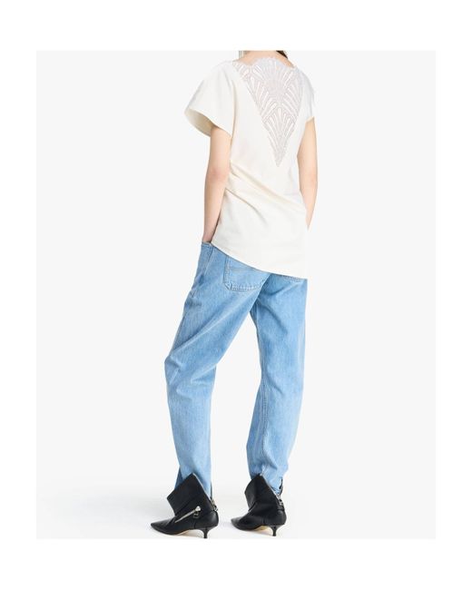 J.W. Anderson White Jw Anderson Lace Panelled Asymmetric Blouse