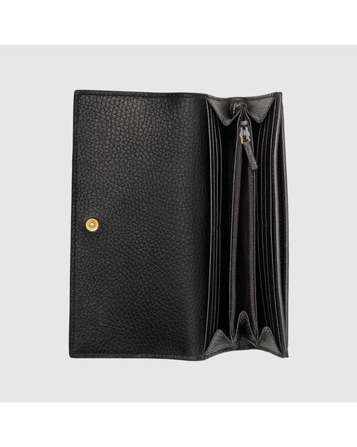 Gucci Black Gg Marmont Continental Wallet