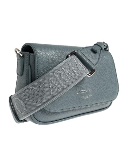 Emporio Armani Gray Logo Strap Shoulder Bag