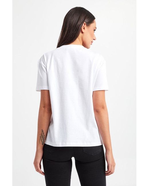 Emporio Armani White Round-Necked Logo T-Shirt