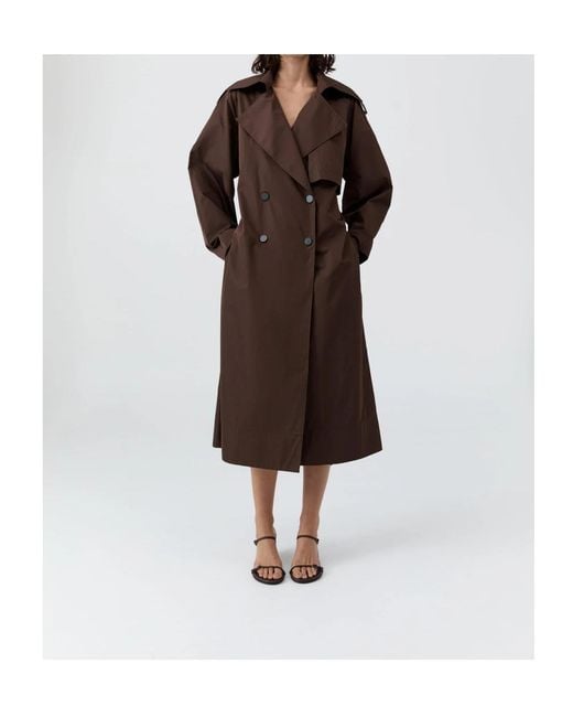 St. Agni Brown Double-Breasted Trench Coat