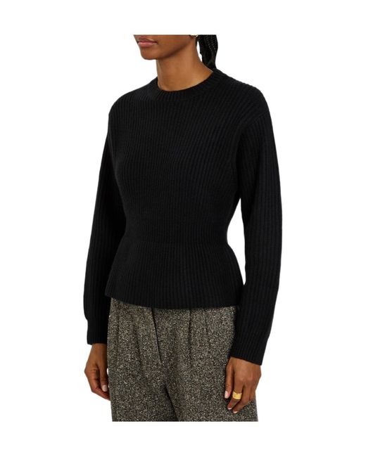 Lisa Yang Black Waist-Cinched Knitted Sweater