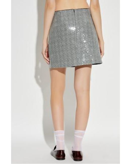 Zadig & Voltaire Gray Jamie Straight Hem Sequined Skirt