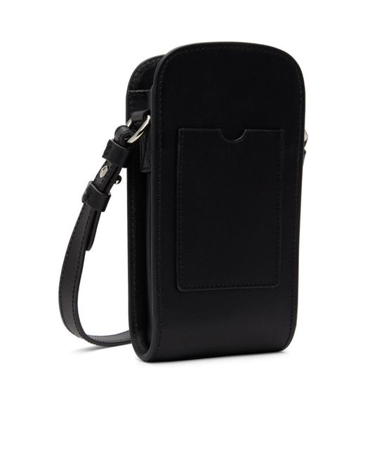 A.P.C. Black James Leather Mini Bag for men