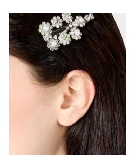 Roger Vivier White Flower Strass Hair Clip