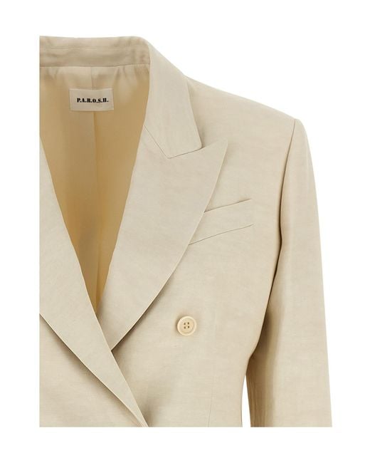 P.A.R.O.S.H. Natural Long-Sleeved Suit Jacket
