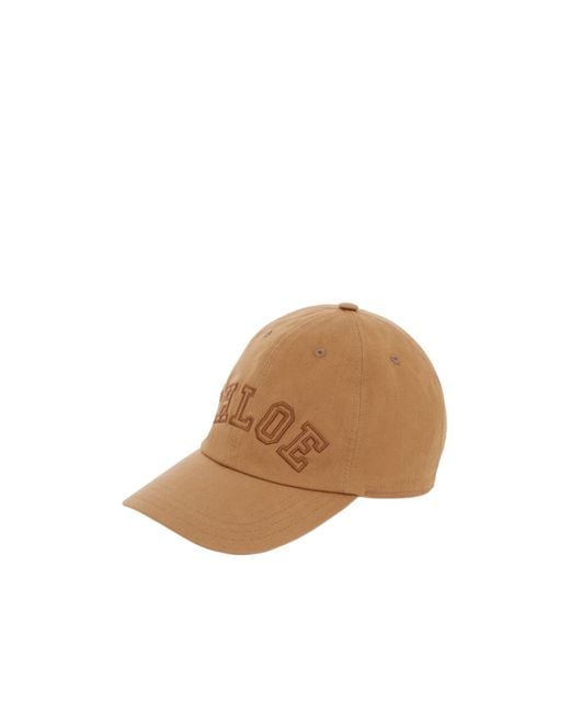Chloé Brown Chloé Logo Embroidered Baseball Cap
