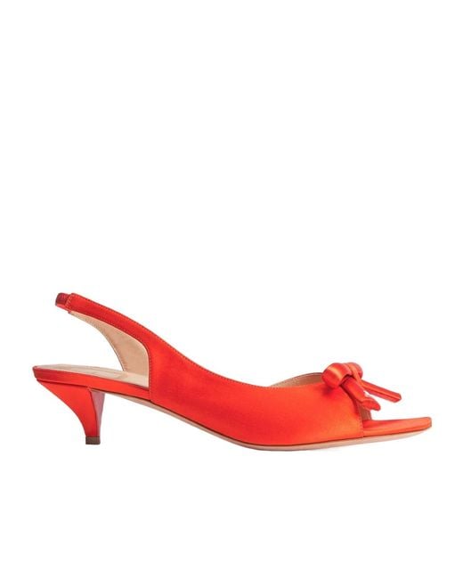 Dior Red Bow Heeled Slingback Sandal
