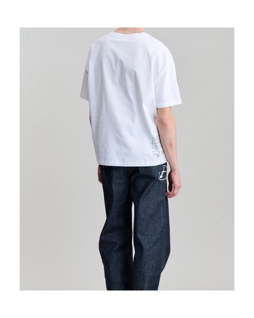 A.P.C. White Printed Crewneck T-Shirt for men
