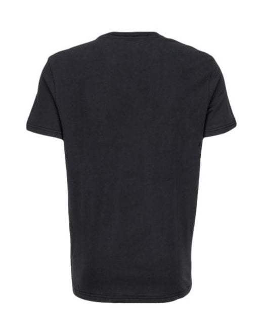 EA7 Black Printed T-Shirt With Round Neck for men