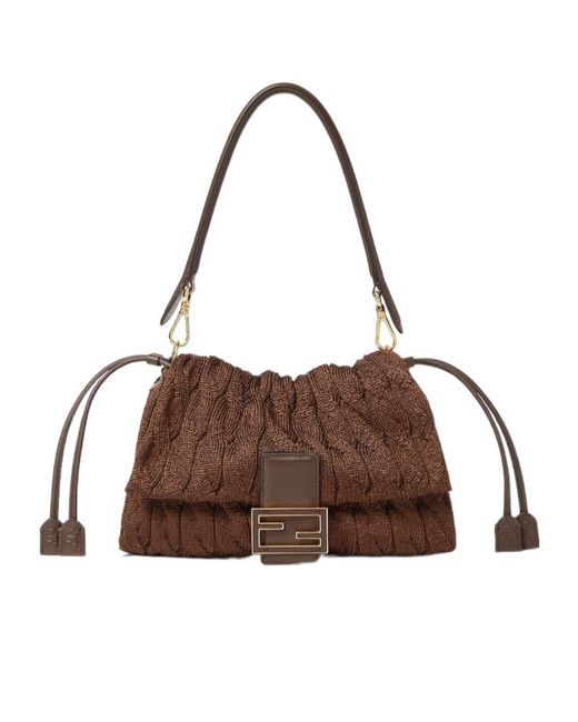 Fendi Brown Medium Mamma Baguette Shoulder Bag
