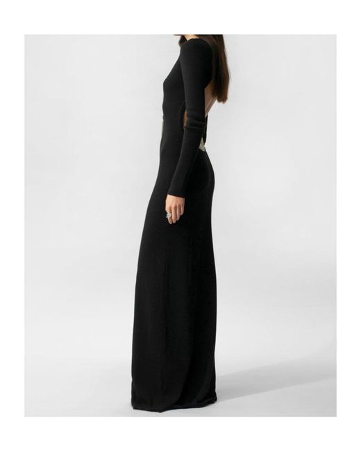 Ann Demeulemeester Black Eva Open-Back Ribbed Maxi Dress