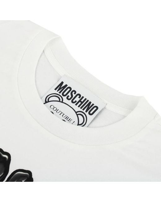 Moschino White Logo Printed Pattern T-Shirt