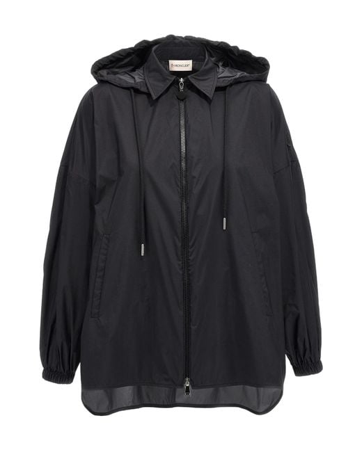 Moncler Black Zip-Up Hooded Jacket