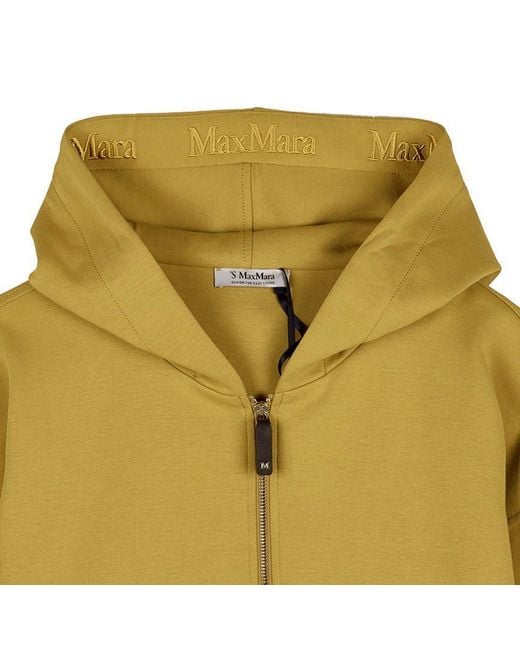 Max Mara Green Long-Sleeved Hooded Sweatshirt