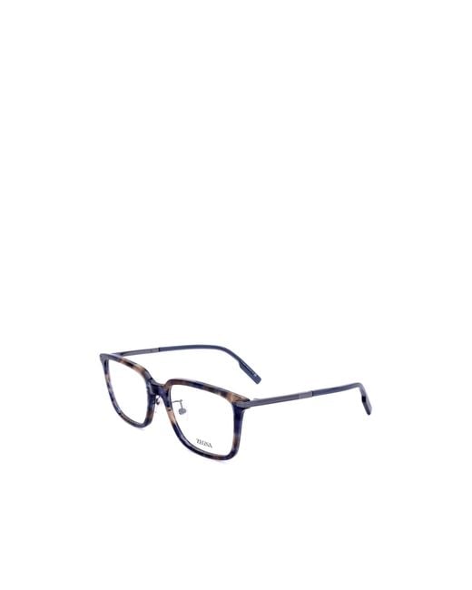 Zegna White Square Frame Glasses for men