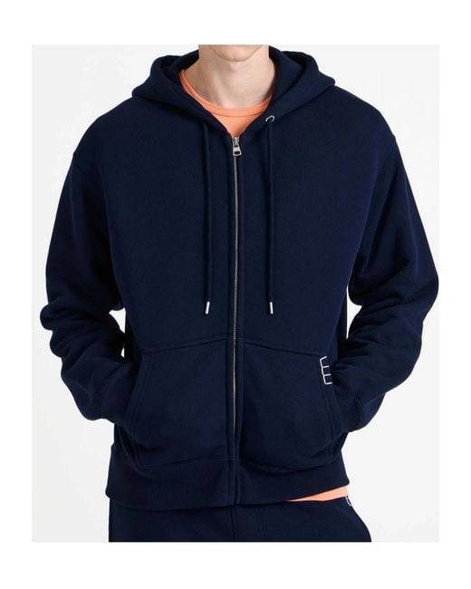 J.W. Anderson Blue Jw Anderson Zip-Up Drawstring Hoodie for men