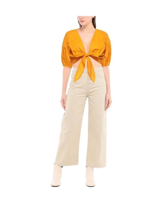 Tory Burch Orange Solid-Color Shirt