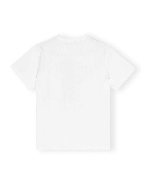 Ganni White Relaxed Leopard Print T-Shirt