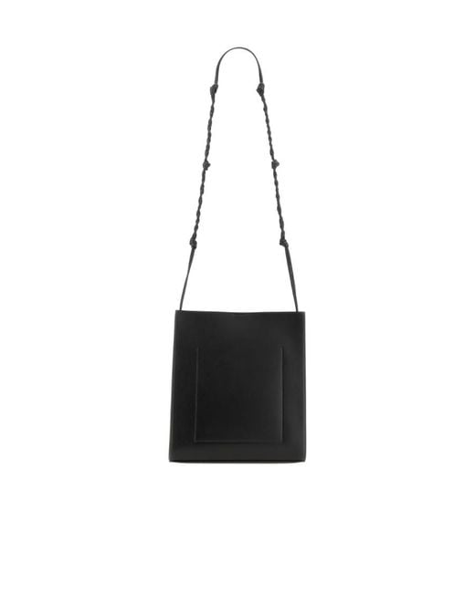 Jil Sander White Logo Debossed Strapped Shoulder Bag for men