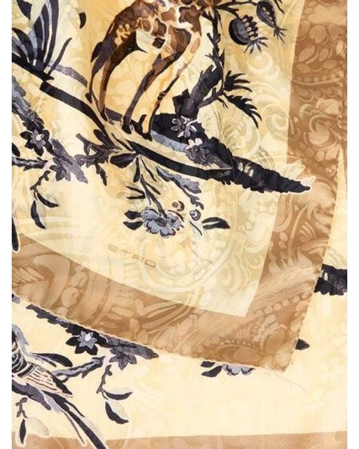 Etro Natural Floral Jacquard Shawl
