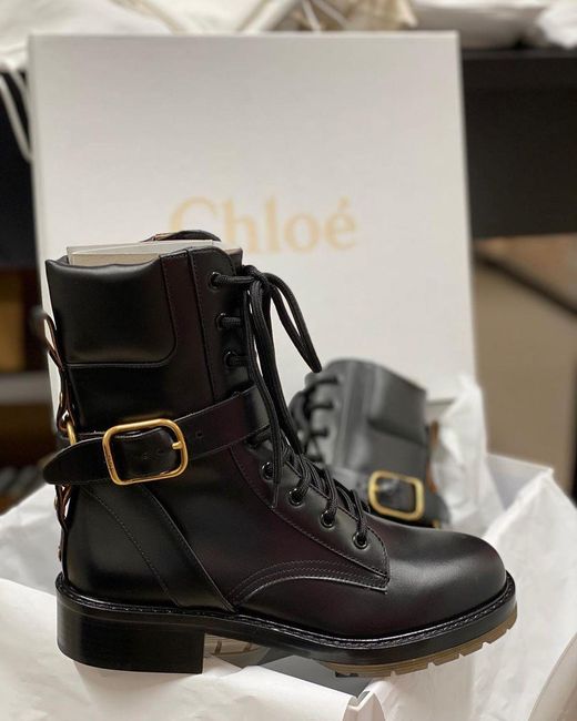 Chloé Black Chloé Diane Lace-Up Ankle Boots