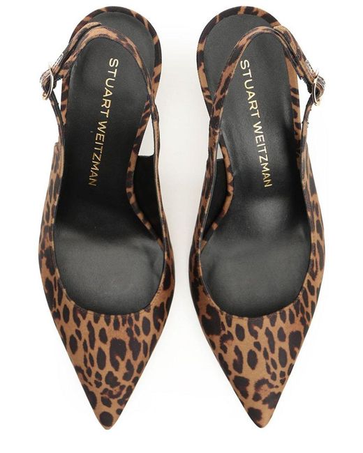Stuart Weitzman Brown Pointed High-Heeled Sandals