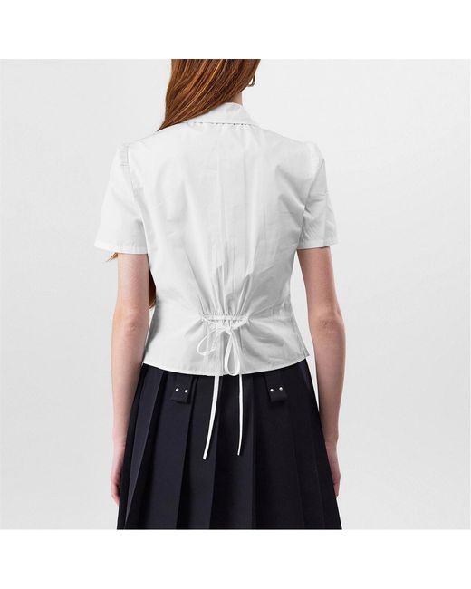 Prada White Pleated Shirt