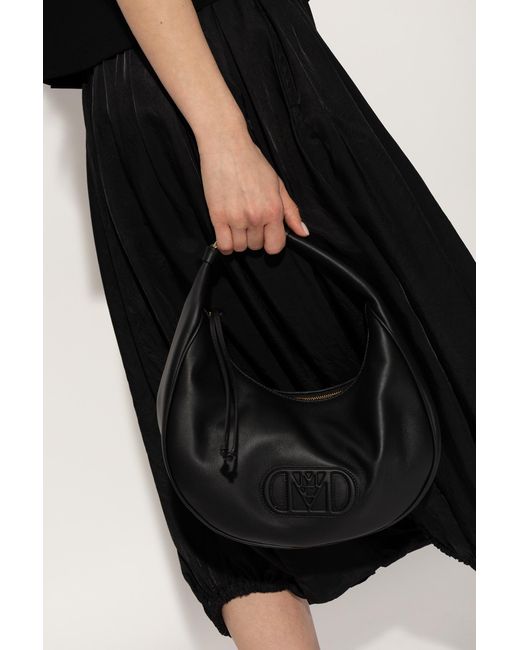 MCM Black Logo Shoulder Bag
