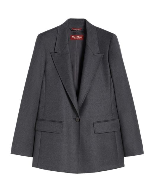 Max Mara Gray Studio Bolsena Single-Breasted Tailored Blazer