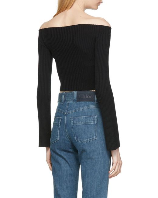 Chloé Black Lower Impact Knitted Top