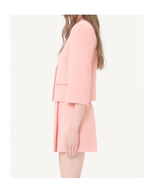 Valentino Pink Wool Crepe Jacket
