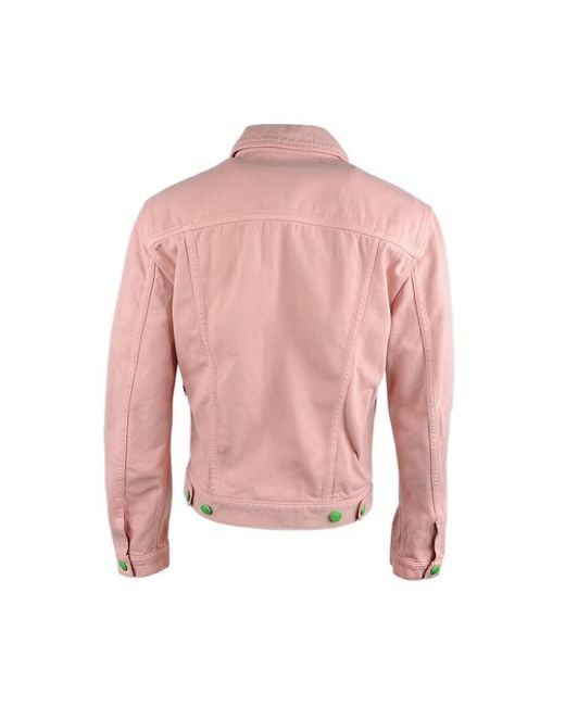 Gcds Pink Logo Denim Jacket for men