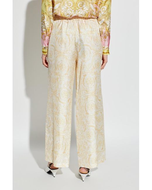 Versace White Pattern-Printed Trousers