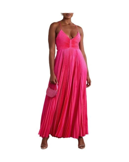 A.L.C. Pink Cutout Pleated Maxi Dress